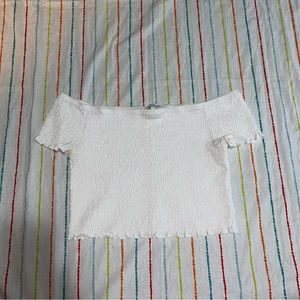 White off the shoulder crop top